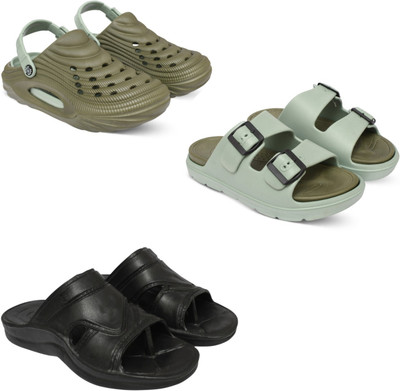 Acorn Men Slides(Olive, Olive, Black , 9)