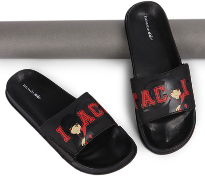 BEWAKOOF Men Slides(Black , 11)