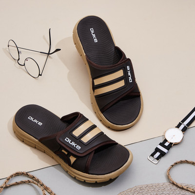 DUKE Men Slides(Brown , 7)