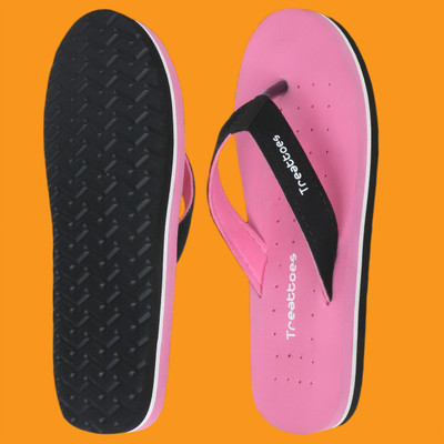 TREATTOES Women Doctor Ortho Care Diabetic Extra Soft Orthopaedic Comfort House Dr Slippers Flip Flops(Pink , 6)