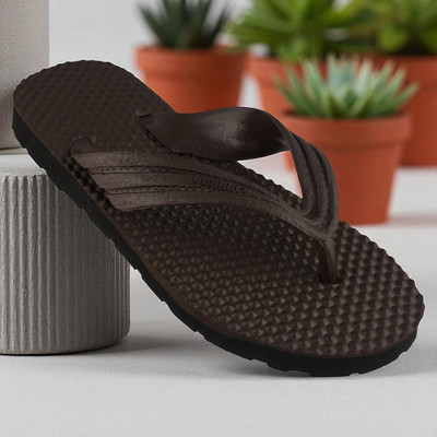 PODDAR Men Flip Flops(Brown , 8)