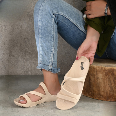 Footup Women Super Soft|Orthopedic|Comfortable|Lightweight|Diabetic Flip Flops(Beige , 7)