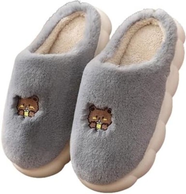 RICHMEN Women Slippers(Grey , 7)