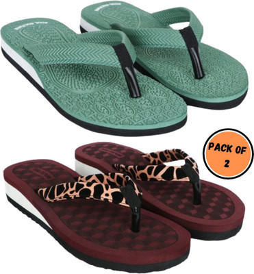 SOUL CULTURE Women Flip Flops(Multicolor , 4)