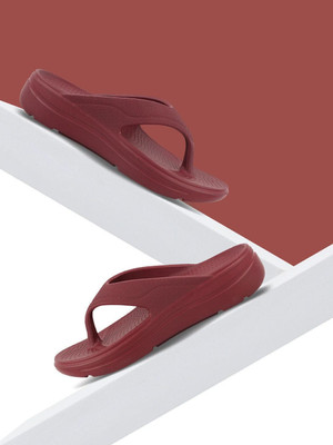Neoz Women Levirex Lightweight with Arch Support Durable Anti-Skid & Stylish Dailywear| Flip Flops(Maroon , 8)