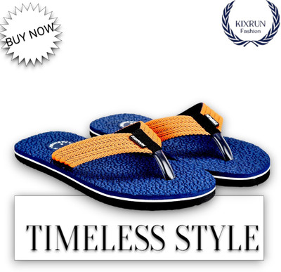 Kixrun Men Flip Flops(Blue , 7)