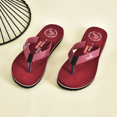 Time Jump Women Slippers(Burgundy , 6)