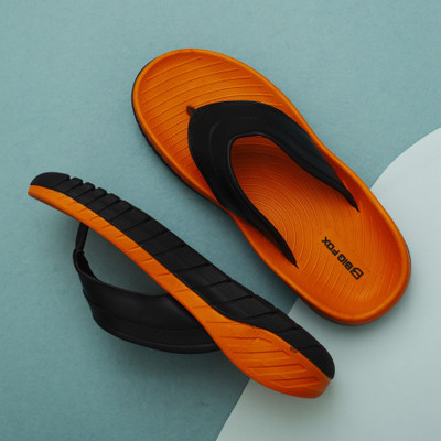 BIG FOX Men Alphabounce-10| Light Weight | Super Comfortable | Shock Absorbent | Slippers(Orange , 6)