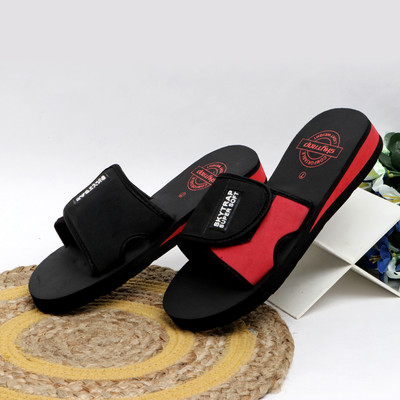 Bizwiz Women Flip Flops(Red, Black , 8)
