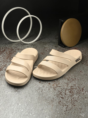 HRX by Hrithik Roshan Women Ultra-Lightweight & Flexible EVA Slip-On for All-Day Comfort Flip Flops(Beige , 4)