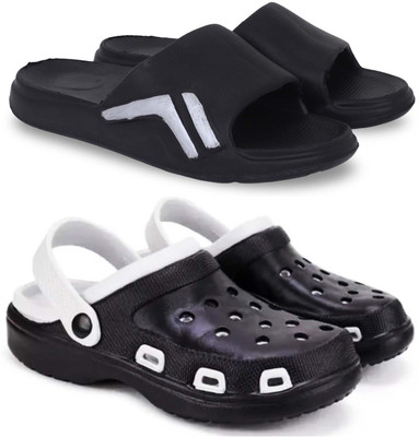 Pampy Angel Men Slippers(Black, Black , 8)