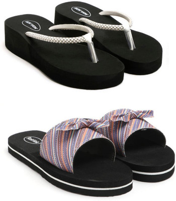 ROKVOK Women Flip Flops(Multicolor , 7)