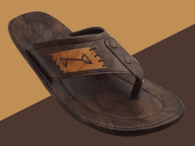 Revibe Men Flip Flops(Brown , 10)