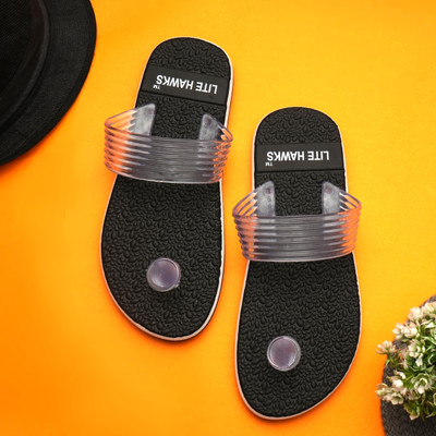 Lite Hawks Men Stylish Ortho |Lightweight|Breathable|Anti-Slip|Pain Relief|Flip Flop for Boys Flip Flops(Black , 8)