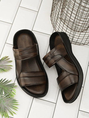 Real Bliss Men Doctor Chappal Daily Use Leather Partywear Casual Office Slippers(Brown , 8)