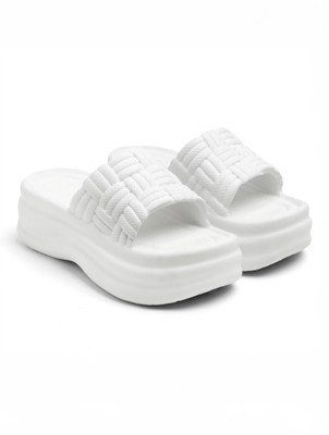 AROSY Women Slides(White , 7)