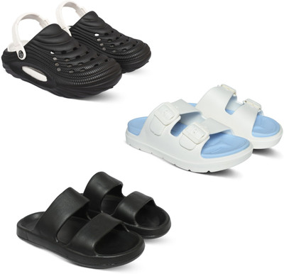 Acorn Men Slides(Black, Blue, Black , 8)