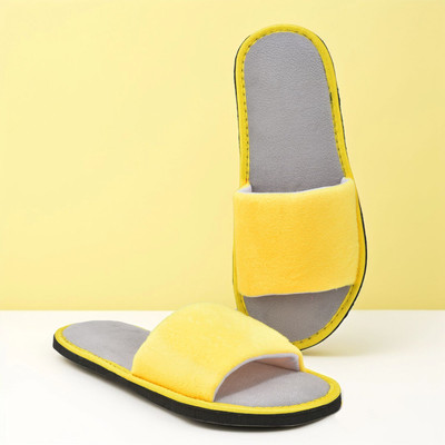 Y key Women Slides(Yellow, Grey , 7)