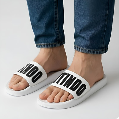 MTINDO Men Slides(White , 7)
