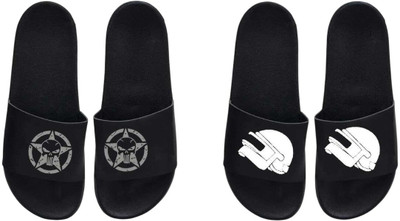nvisan Men Slides(White, Grey , 10)