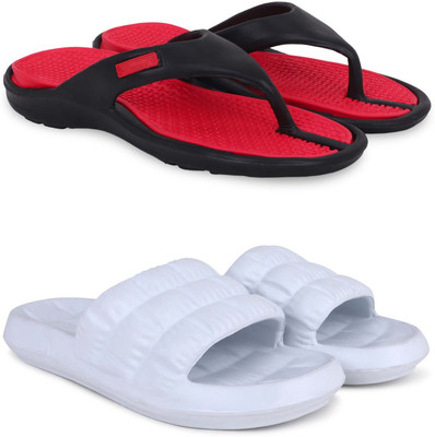 Pampy Angel Men Slippers(Red, White , 7)
