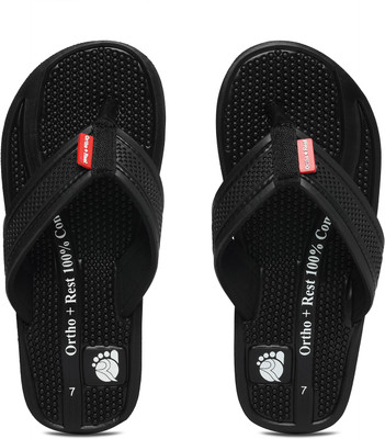 Ortho + Rest Men Slippers(Black , 6)