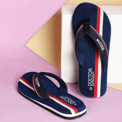 DOCTOR EXTRA SOFT Men House Slipper| Lightweight Durable | Super Soft Comfortable for Men's D-33 Flip Flops(Navy , 6)