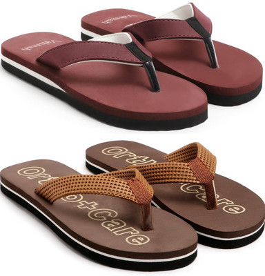 VAHMAH Women Slippers(Maroon, Brown , 7)