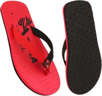 PRIKSH FOOTWEAR Men Flip Flops(Red, Black , 6)