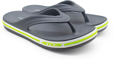 action Men Lightweight Comfortable Cushioned Stylish Flip Flops(Grey , 9)