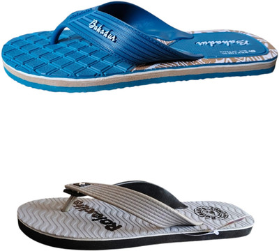 DEEPAKTRADERS Men Slippers(Blue, Grey , 7)