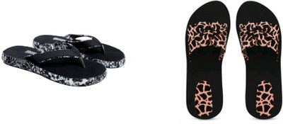 BOOMBEAUTY Women Flip Flops(Multicolor , 8)