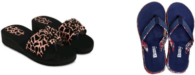 BOOMBEAUTY Women Flip Flops(Multicolor , 3)