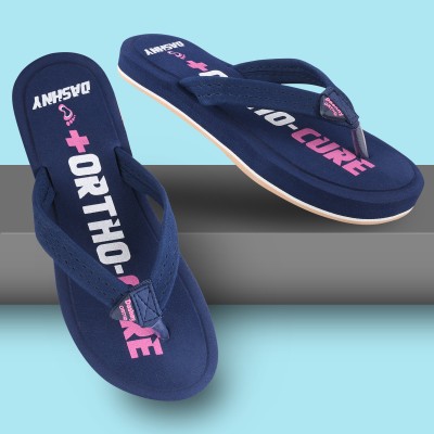 Dashny Women Women-104 Casual Orthocure soft comfortable indoor/outdoor slipper(Black)Slipper Slippers(Blue 7)