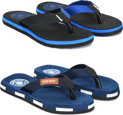 Stepsoft Men Slippers(Blue, Blue , 9)
