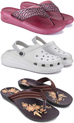 WINGSCRAFT Women Flip Flops(Brown , 5)