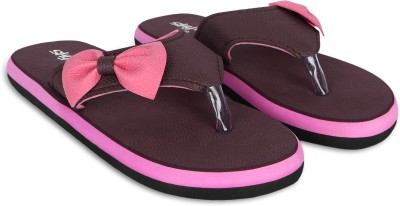 Skytrap Women Flip Flops(Pink , 8)