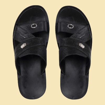 PU-SPM Men Flip Flops(Black , 8)