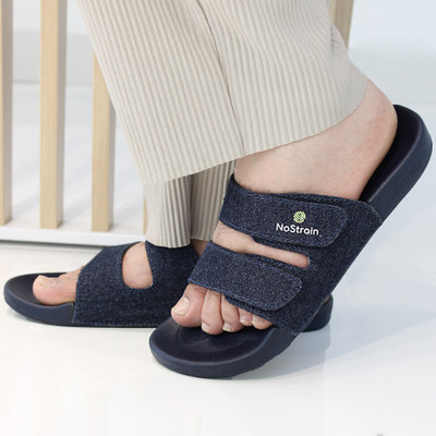 NoStrain Men Parallel Denim Slides(Navy , 10)