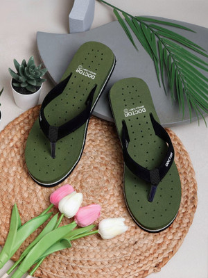 DOCTOR ORTHO PLUS COMFY Women Extra Soft Slippers Orthopedic Diabetic Light Weight Flip Flops(Green , 5)