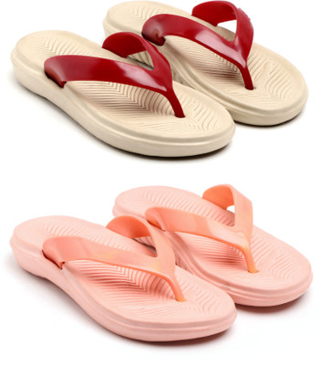 TAFFRAL Women Trending Stylish Lightweight Comfort Combo Slipper Flip Flops(Multicolor , 5)