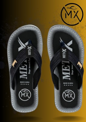 metaflex Men Slippers(Black, Grey , 8)