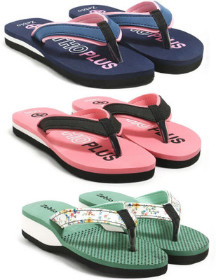zebio Women Slippers(Navy, Pink, Pink, Black, Green , 7)