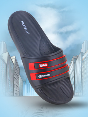 FLITE Men Slides(Black, Black , 6)