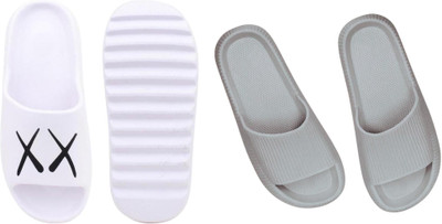 Sirex Men Slides(Grey, Off White , 6)