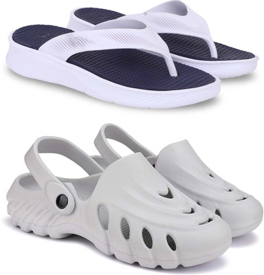 KAPYANSH Men Slippers(Blue, Grey , 7)