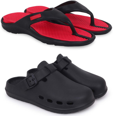 KAPYANSH Men Slippers(Red, Black , 7)