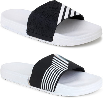 KAPYANSH Men Slides(White, White , 8)