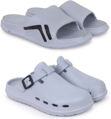 Kapani Fashion Men Slippers(Grey, Grey , 9)