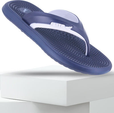 FLITE Men Slippers(Navy, White , 8)